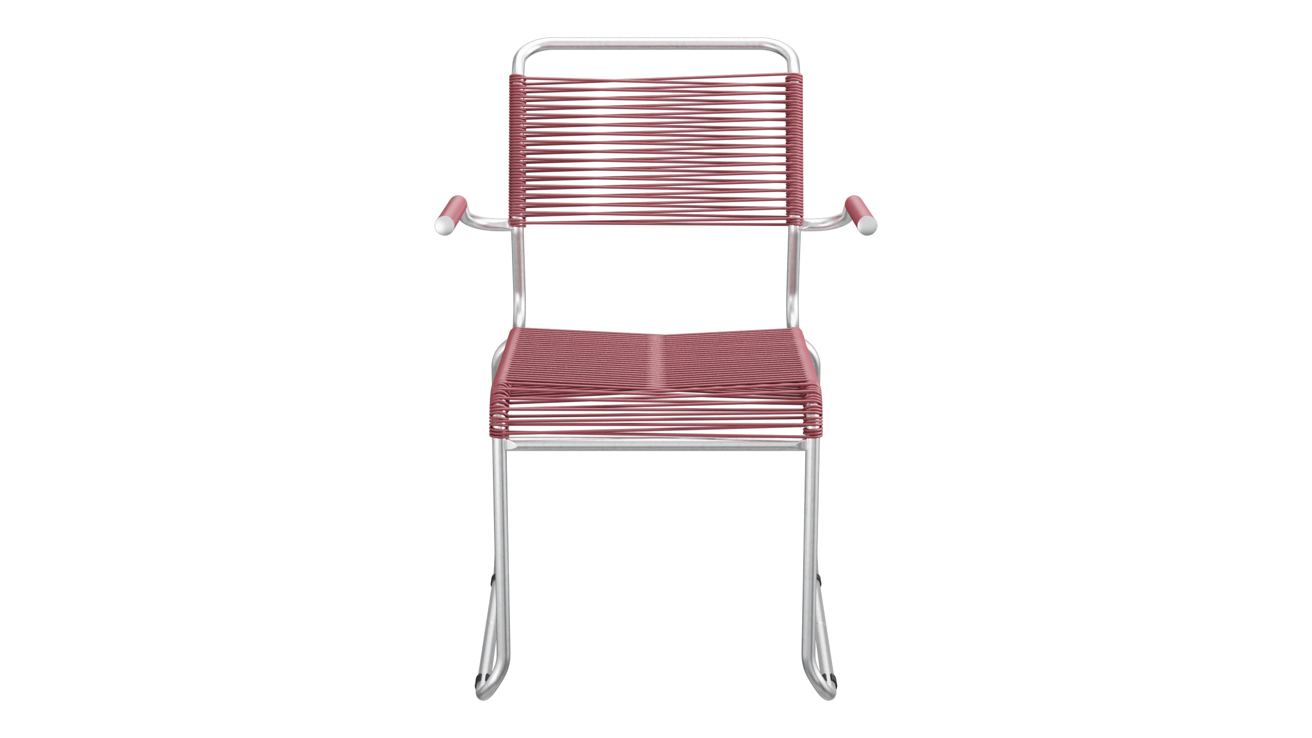 Säntis Spaghetti-Gartenstuhl mit Armlehne Kufen in Bordeaux präsentiert im Onlineshop von KAQTU Design AG. Gartenstuhl mit Armlehnen ist von Schaffner