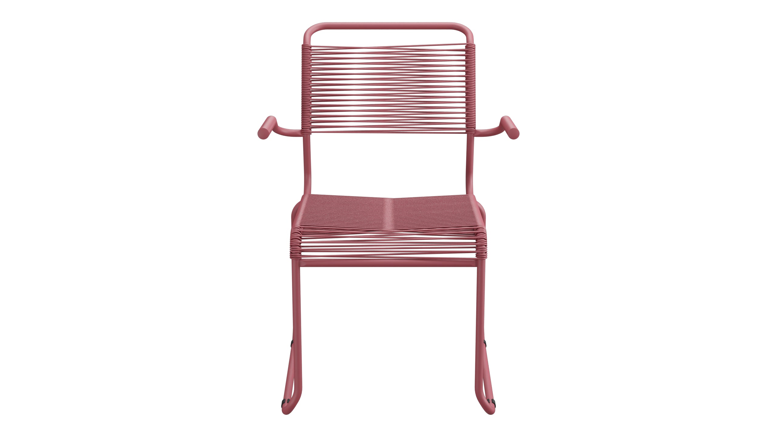 Säntis Spaghetti-Gartenstuhl mit Armlehne Kufen in Bordeaux präsentiert im Onlineshop von KAQTU Design AG. Gartenstuhl mit Armlehnen ist von Schaffner