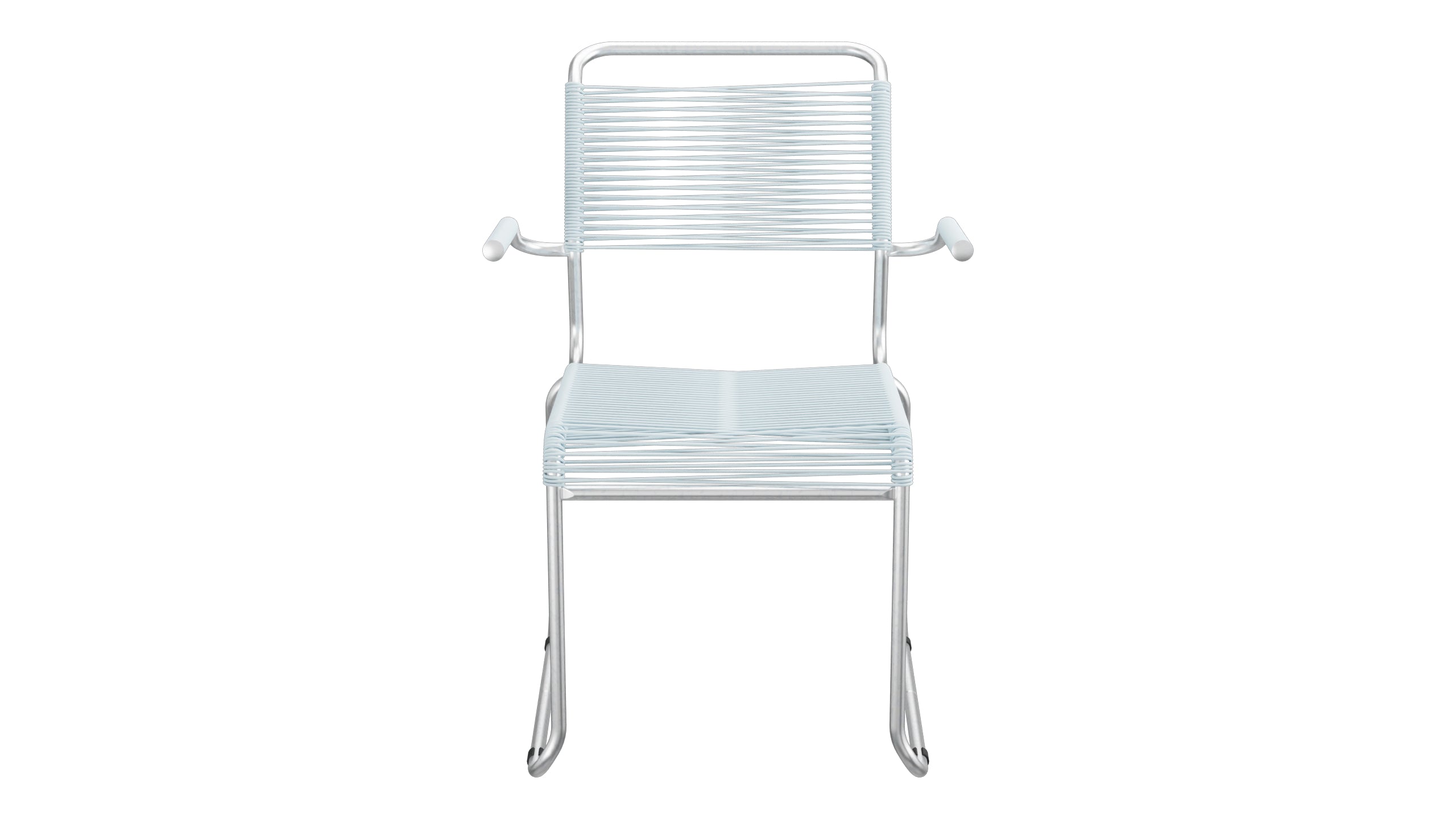Säntis Spaghetti-Gartenstuhl mit Armlehne Kufen in Pastellblau präsentiert im Onlineshop von KAQTU Design AG. Gartenstuhl mit Armlehnen ist von Schaffner
