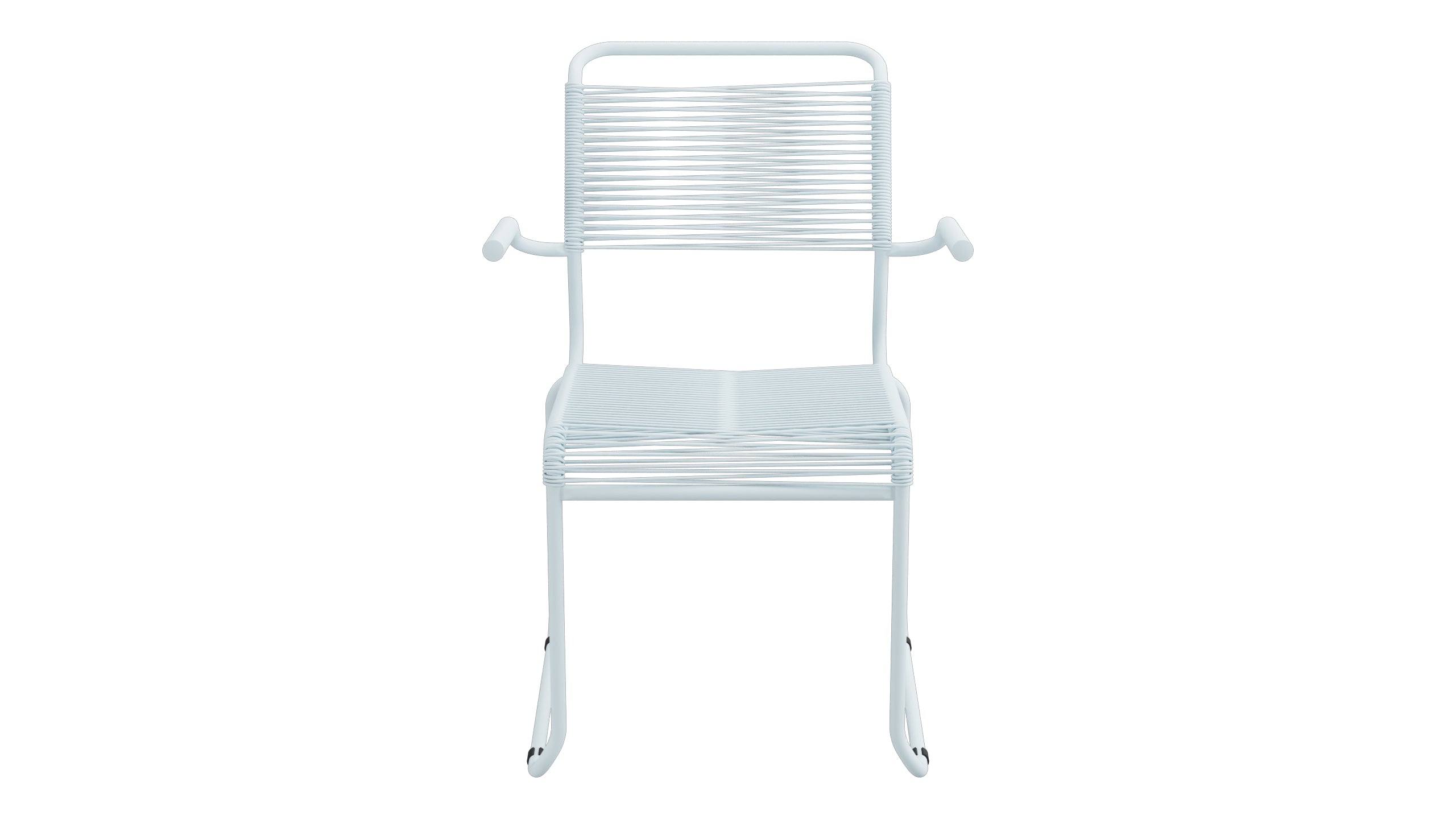 Säntis Spaghetti-Gartenstuhl mit Armlehne Kufen in Pastellblau präsentiert im Onlineshop von KAQTU Design AG. Gartenstuhl mit Armlehnen ist von Schaffner