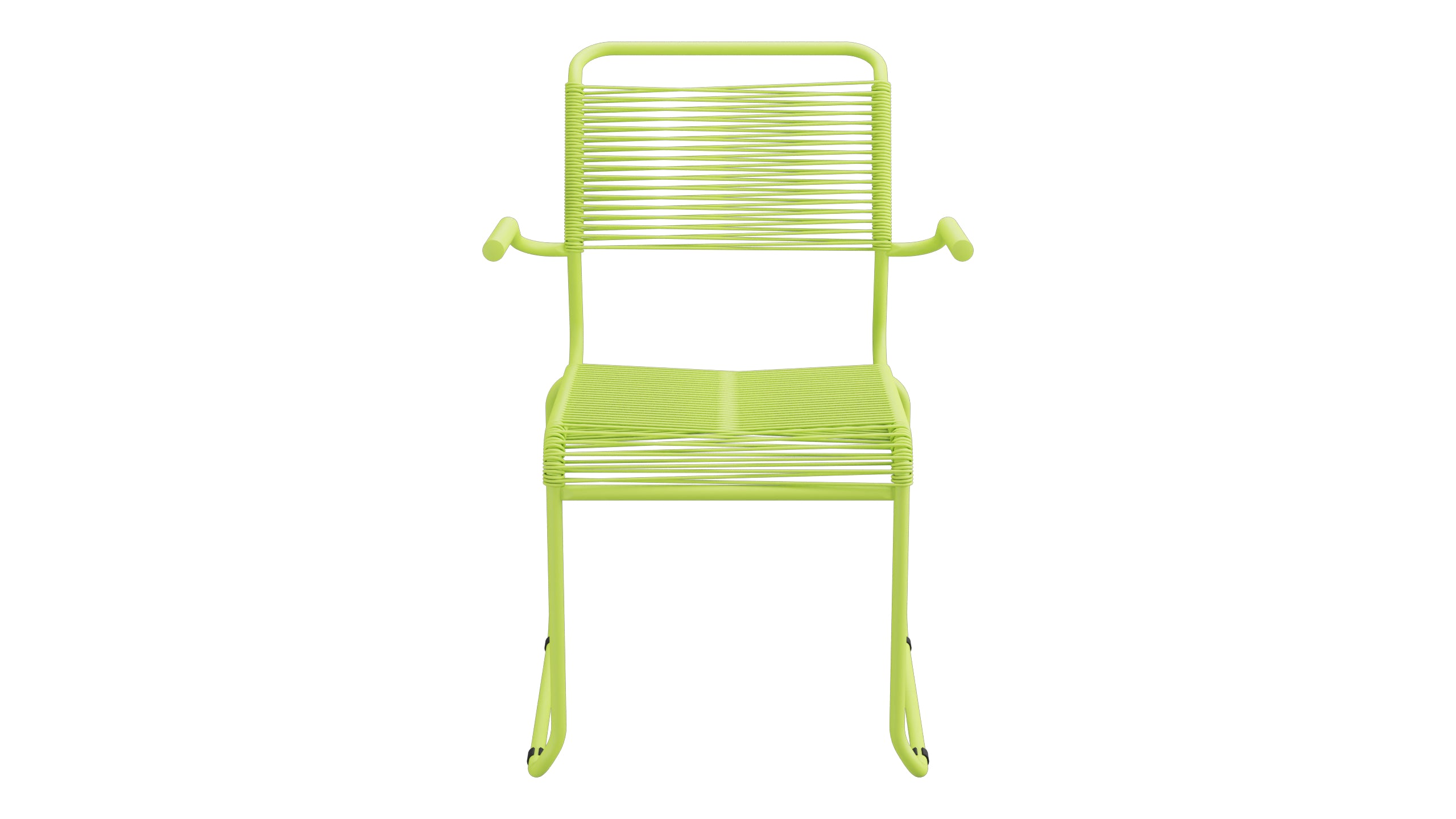 Säntis Spaghetti-Gartenstuhl mit Armlehne Kufen in Hellgrün präsentiert im Onlineshop von KAQTU Design AG. Gartenstuhl mit Armlehnen ist von Schaffner
