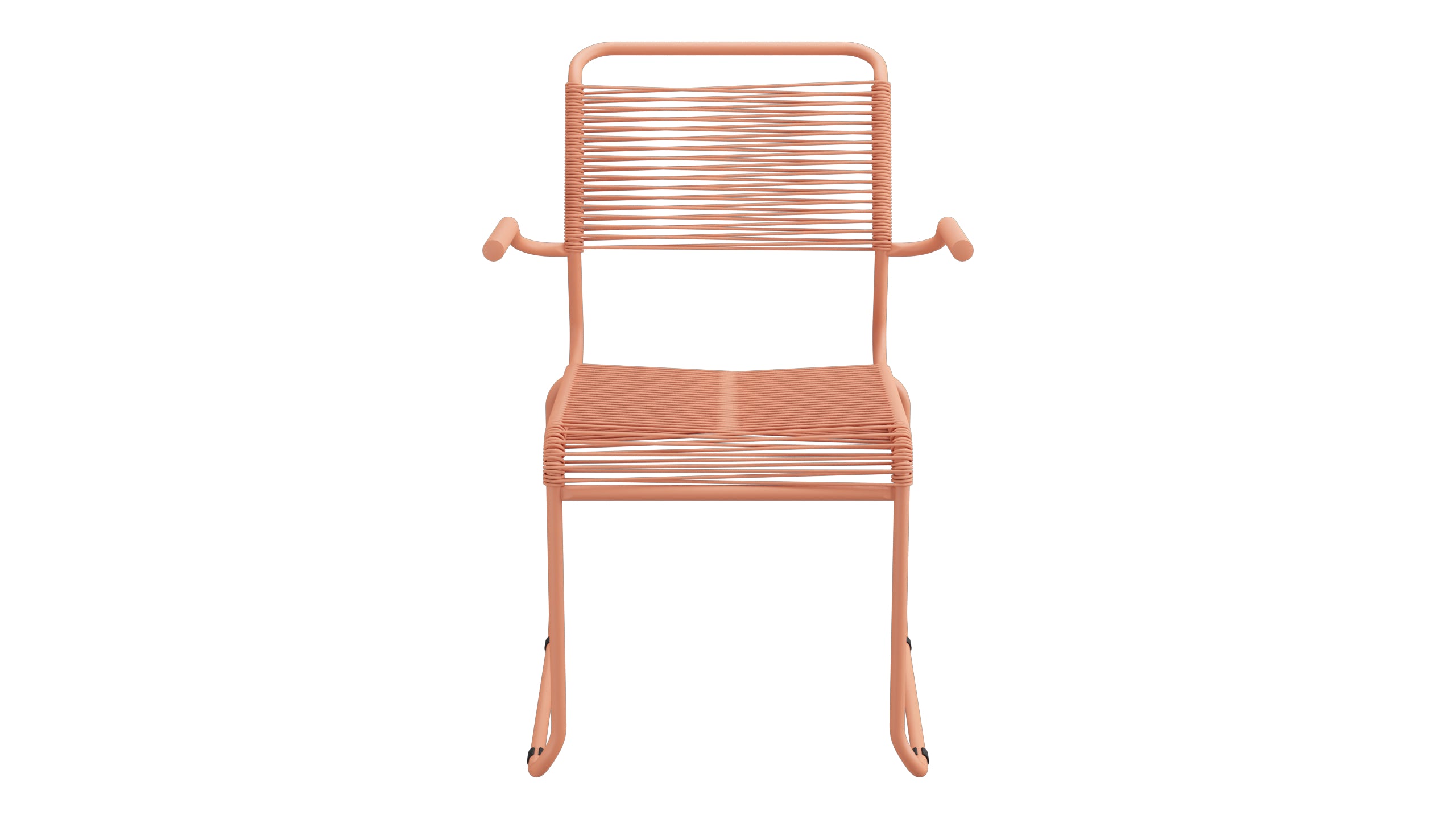 Säntis Spaghetti-Gartenstuhl mit Armlehne Kufen in Pastellterracotta präsentiert im Onlineshop von KAQTU Design AG. Gartenstuhl mit Armlehnen ist von Schaffner