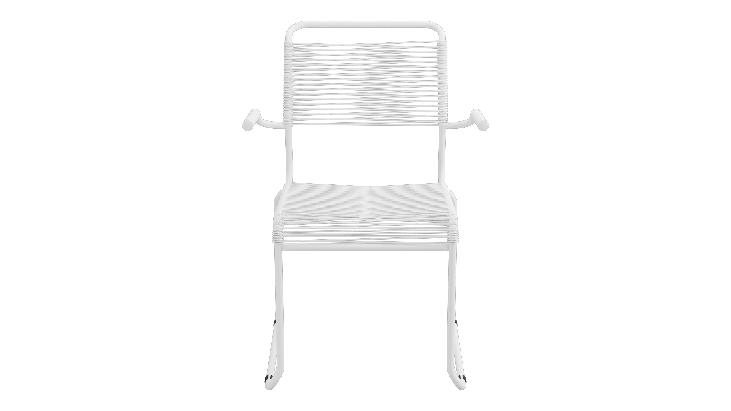 Säntis Spaghetti-Gartenstuhl mit Armlehne Kufen in Weiss präsentiert im Onlineshop von KAQTU Design AG. Gartenstuhl mit Armlehnen ist von Schaffner