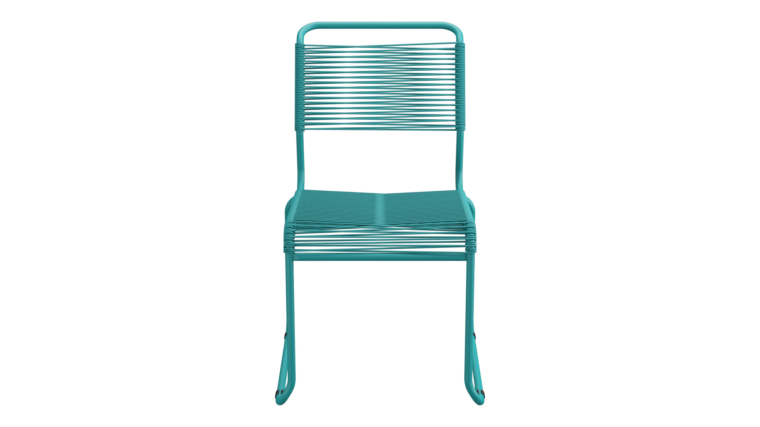 Spaghettistuhl Säntis mit Kufen in Kaliblau präsentiert im Onlineshop von KAQTU Design AG. Gartenstuhl ist von Schaffner