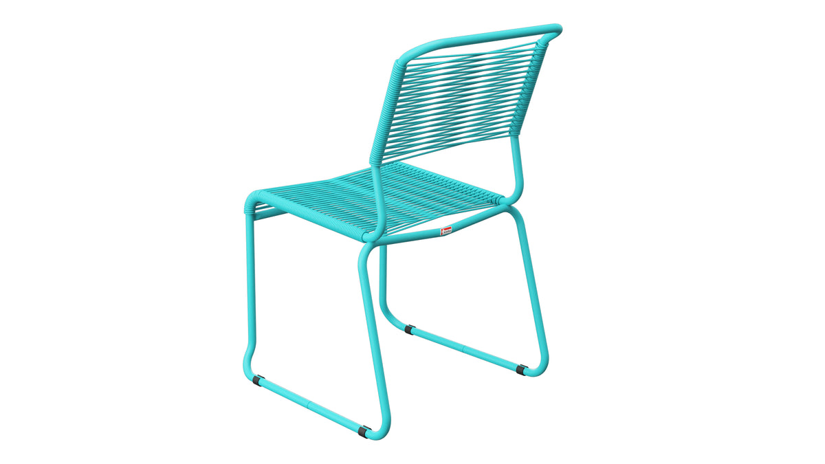 Spaghettistuhl Säntis mit Kufen in Türkis präsentiert im Onlineshop von KAQTU Design AG. Gartenstuhl ist von Schaffner