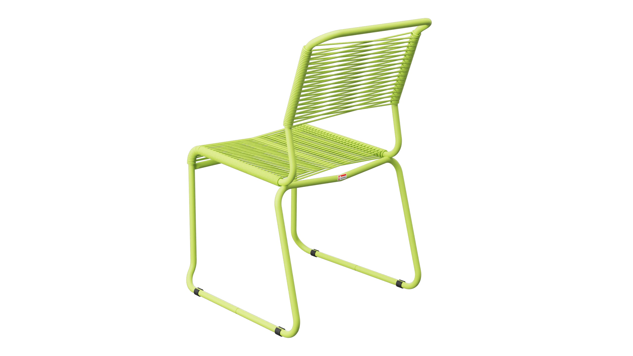 Spaghettistuhl Säntis mit Kufen in Hellgrün präsentiert im Onlineshop von KAQTU Design AG. Gartenstuhl ist von Schaffner