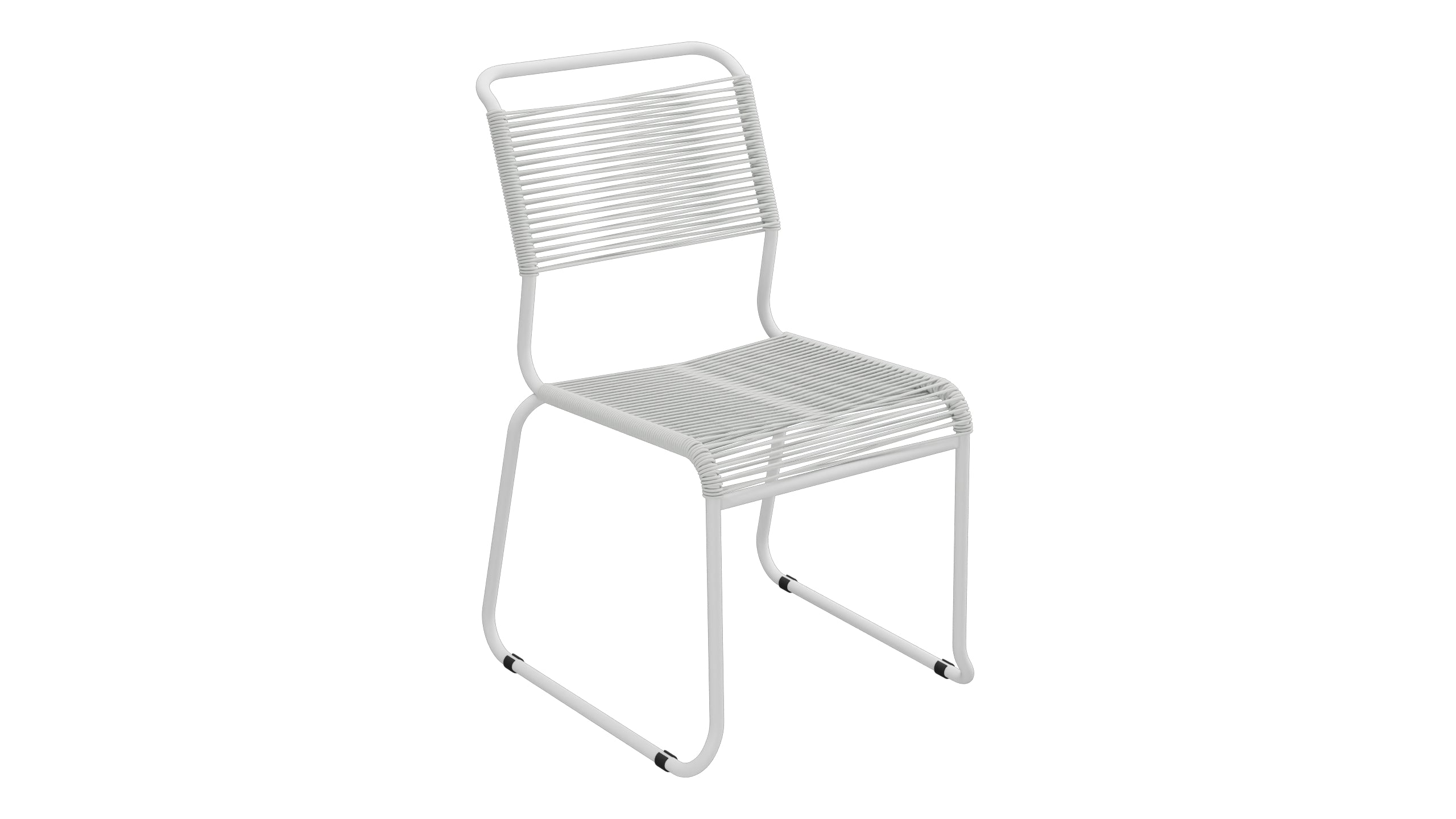 Spaghettistuhl Säntis mit Kufen in Alusilber präsentiert im Onlineshop von KAQTU Design AG. Gartenstuhl ist von Schaffner