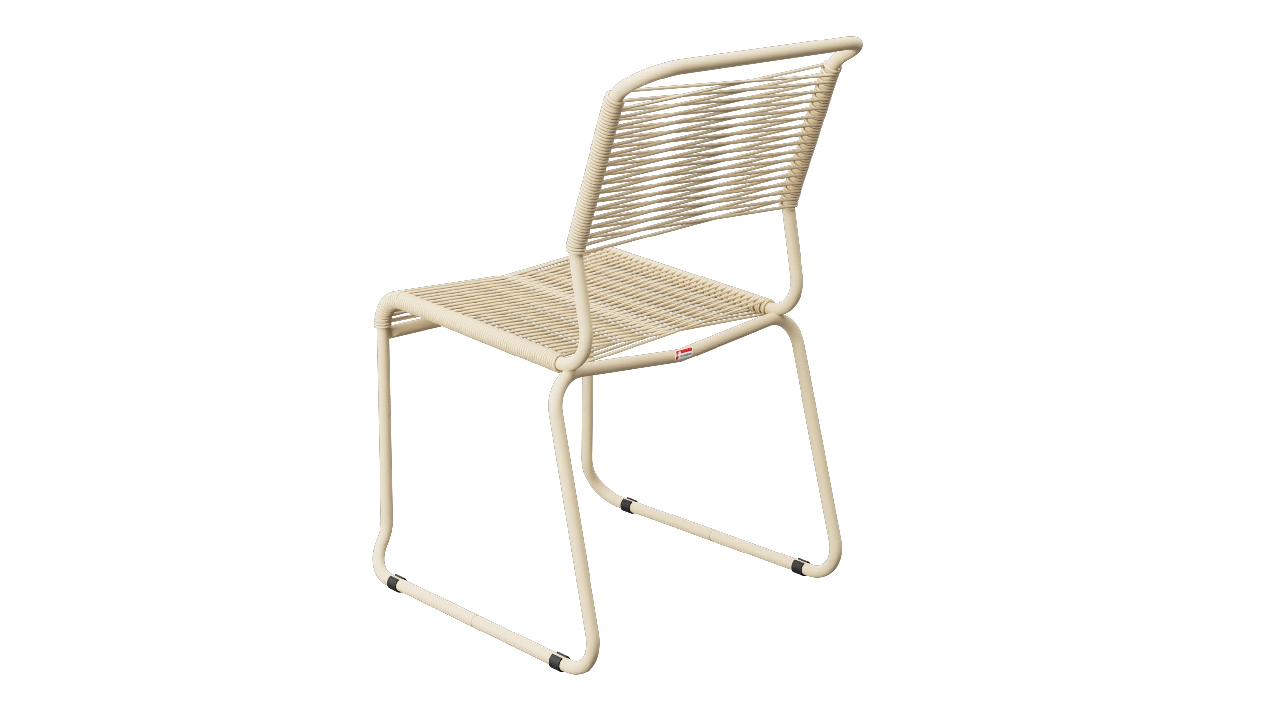 Spaghettistuhl Säntis mit Kufen in Pastellbraun präsentiert im Onlineshop von KAQTU Design AG. Gartenstuhl ist von Schaffner