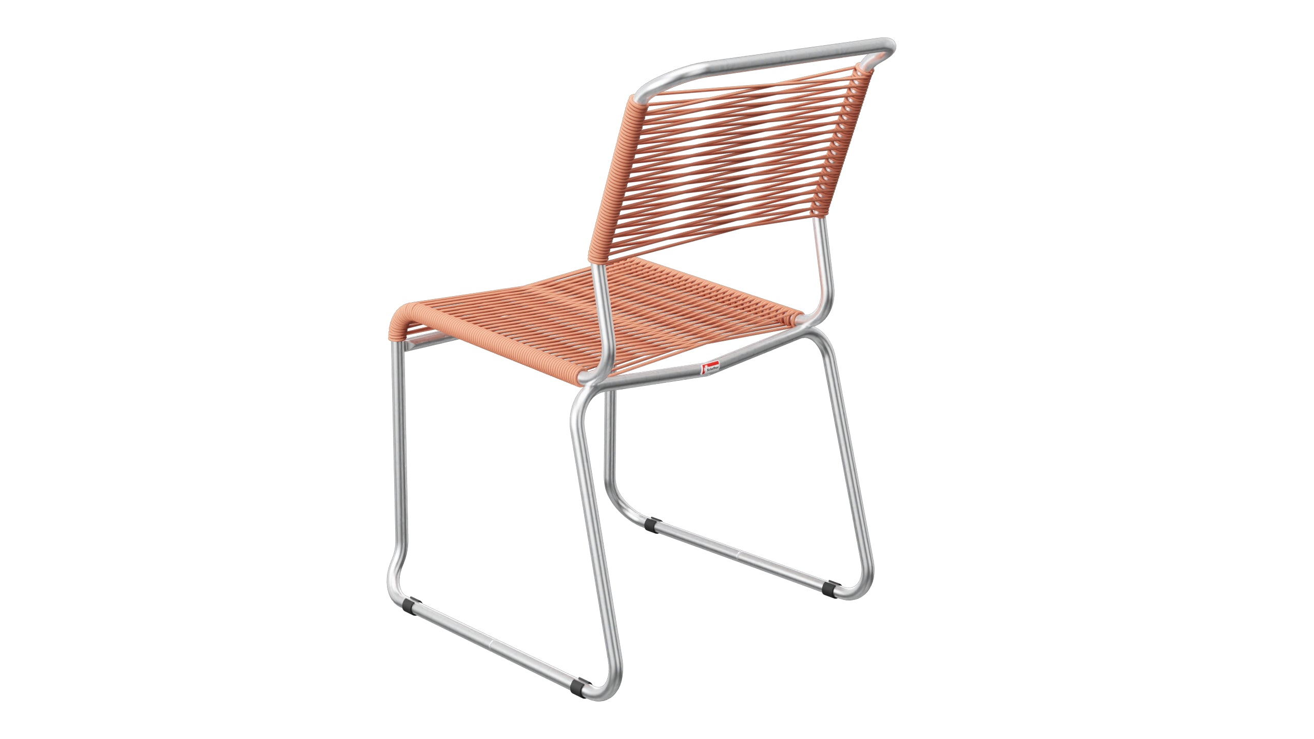 Spaghettistuhl Säntis mit Kufen in Pastellterracotta präsentiert im Onlineshop von KAQTU Design AG. Gartenstuhl ist von Schaffner