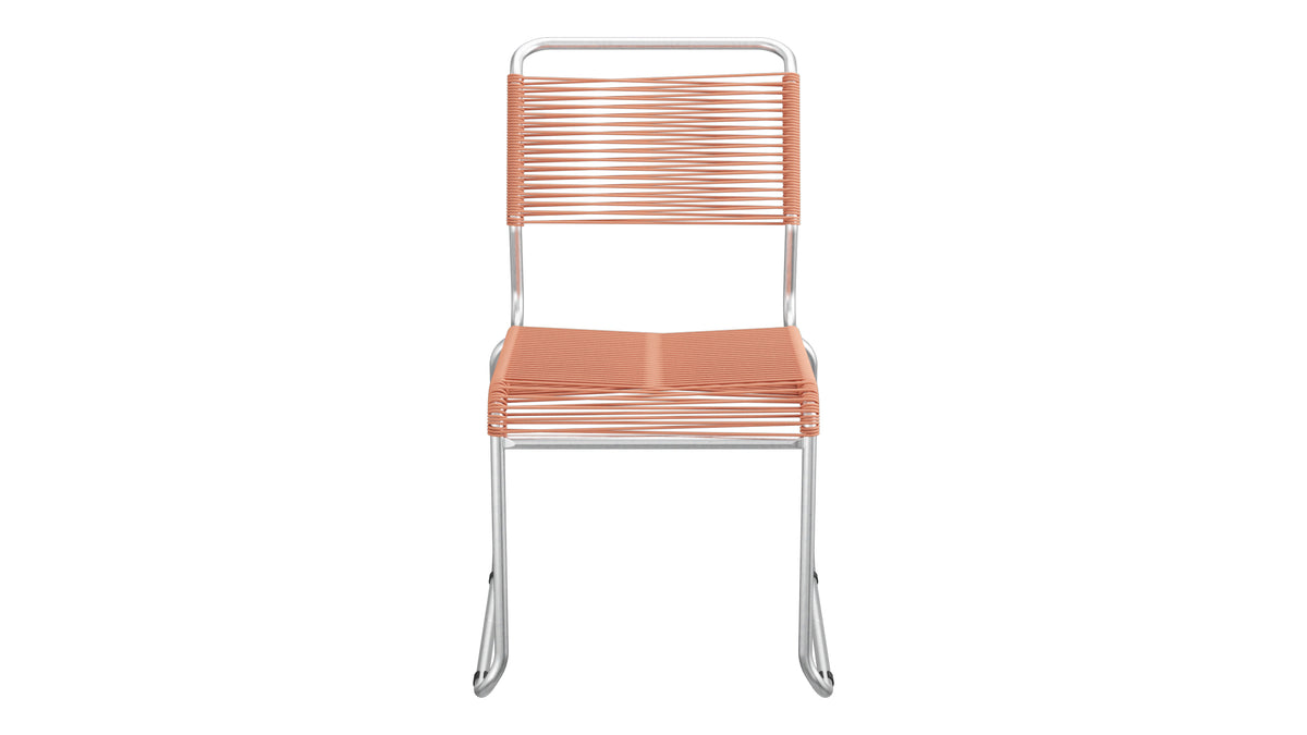 Spaghettistuhl Säntis mit Kufen in Pastellterracotta präsentiert im Onlineshop von KAQTU Design AG. Gartenstuhl ist von Schaffner