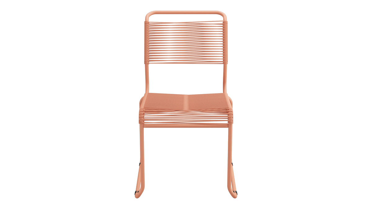 Spaghettistuhl Säntis mit Kufen in Pastellterracotta präsentiert im Onlineshop von KAQTU Design AG. Gartenstuhl ist von Schaffner