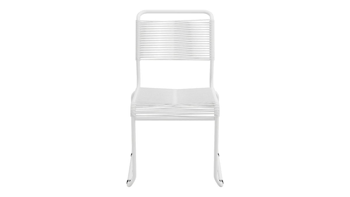 Spaghettistuhl Säntis mit Kufen in Weiss präsentiert im Onlineshop von KAQTU Design AG. Gartenstuhl ist von Schaffner
