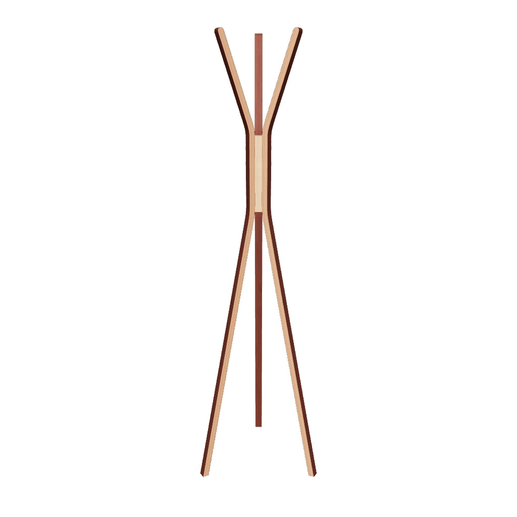 3D-Modell: Eleganter Chelsey Kleiderständer, 170 cm, Kautschukholz, Nussbaum-Finish, stilvoll und funktional.