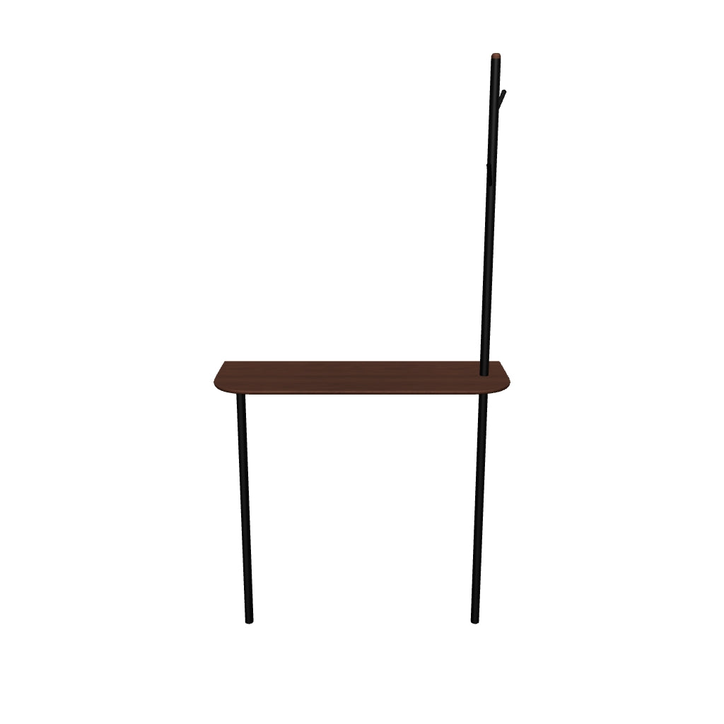3D-Modell der Marcolina Garderobe: Eichenfurnier, mattschwarzes Metall, 80x160 cm, ideal für Jacken & Accessoires.