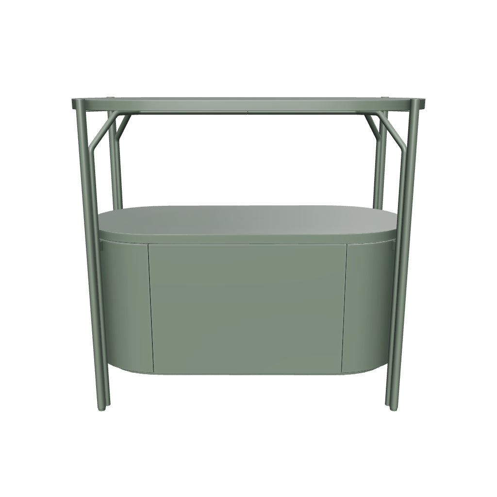 Badezimmermöbel Arely mit Stahlgestell und grün lackiertem MDF, 90 x 40 cm in Dunkelgrün präsentiert im Onlineshop von KAQTU Design AG. Badezimmermöbel ist von Kave Home