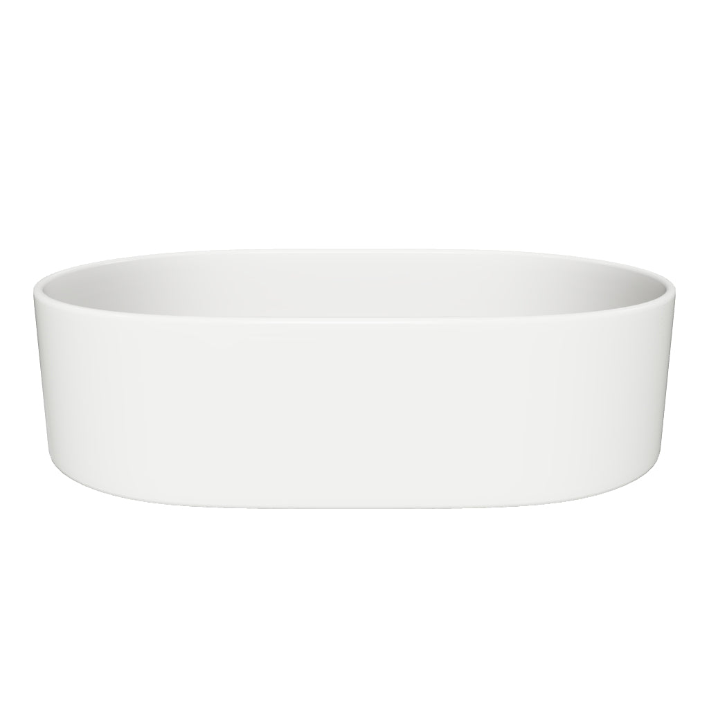 Aufsatzwaschbecken Ovara aus weiss glasierter Keramik 50 x 31 cm in Weiss präsentiert im Onlineshop von KAQTU Design AG. Badezimmermöbel ist von Kave Home