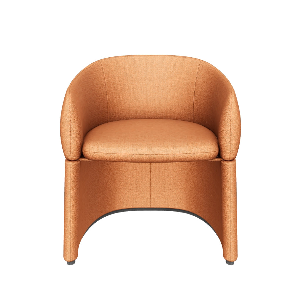 Stuhl Bosca mit terrakottafarbener Chenille in Terrakotta präsentiert im Onlineshop von KAQTU Design AG. Stuhl mit Armlehne ist von Kave Home