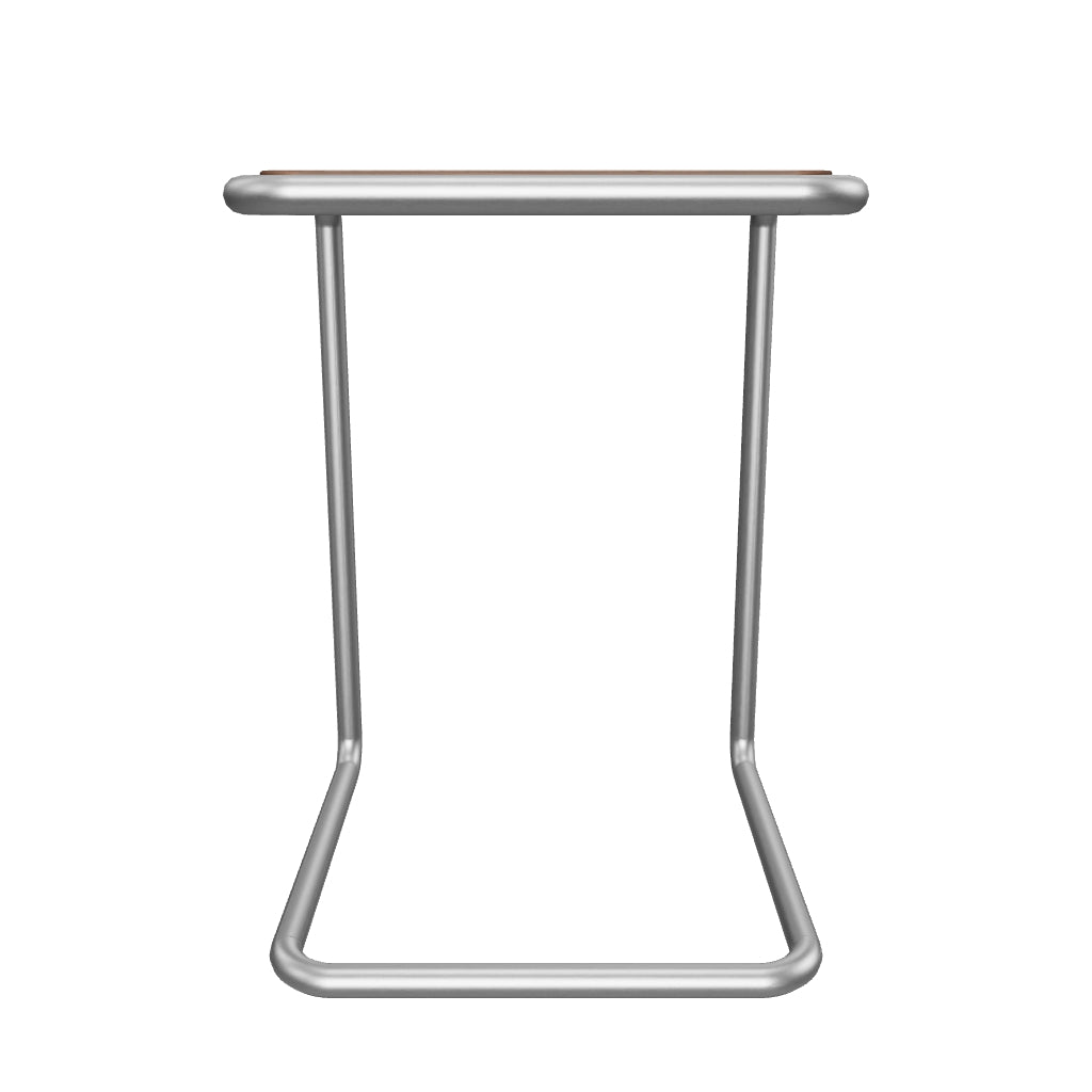 Beistelltisch Tarsel aus Nussbaumfurnier mit Gestell aus gebürstetem Edelstahl 42 x 60 cm in Dunkelbraun präsentiert im Onlineshop von KAQTU Design AG. Beistelltisch ist von Kave Home