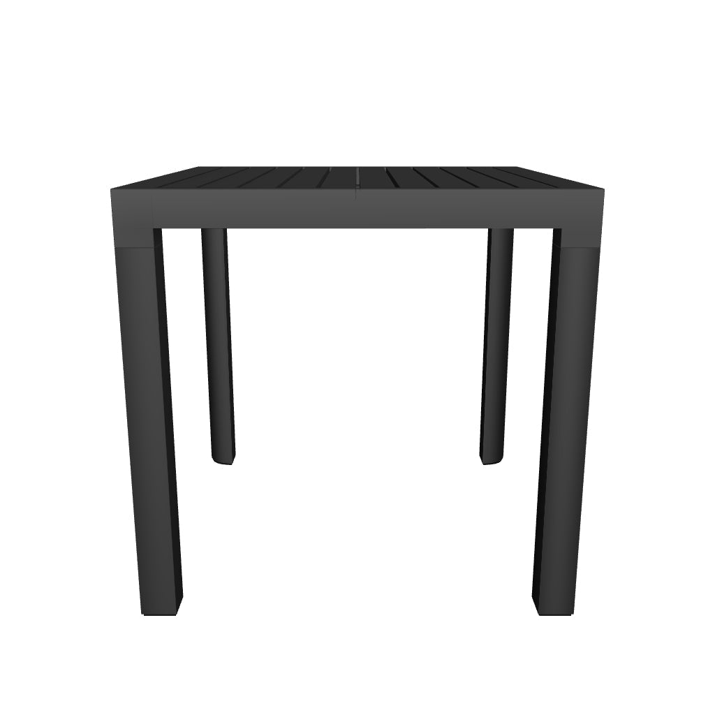 Gartentisch Culip aus robustem Aluminium, quadratisch 77 x 77 cm, graue Oberfläche, stilvolles Design, perfekt für den Außenbereich.