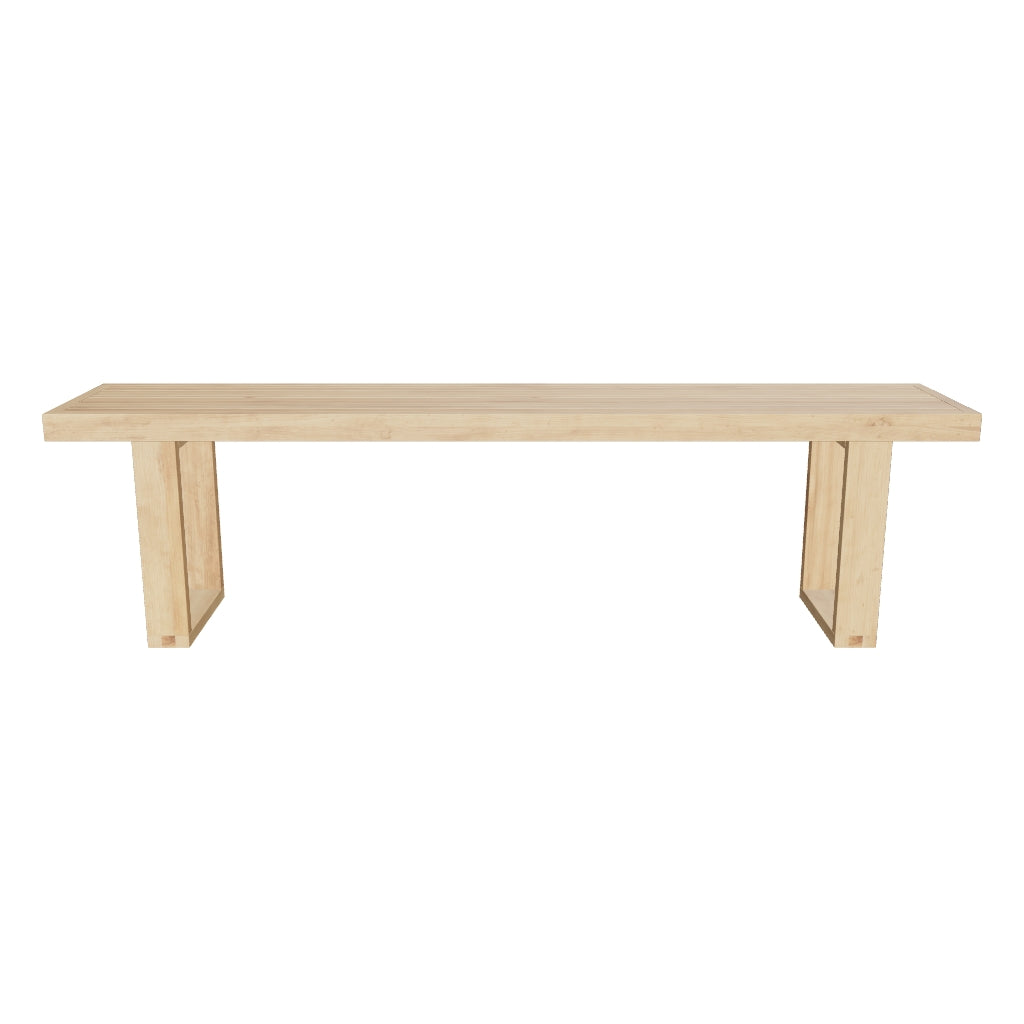 Massive Outdoor-Bank aus recyceltem Teakholz, 170 cm lang, ideal für Garten und Terrasse.