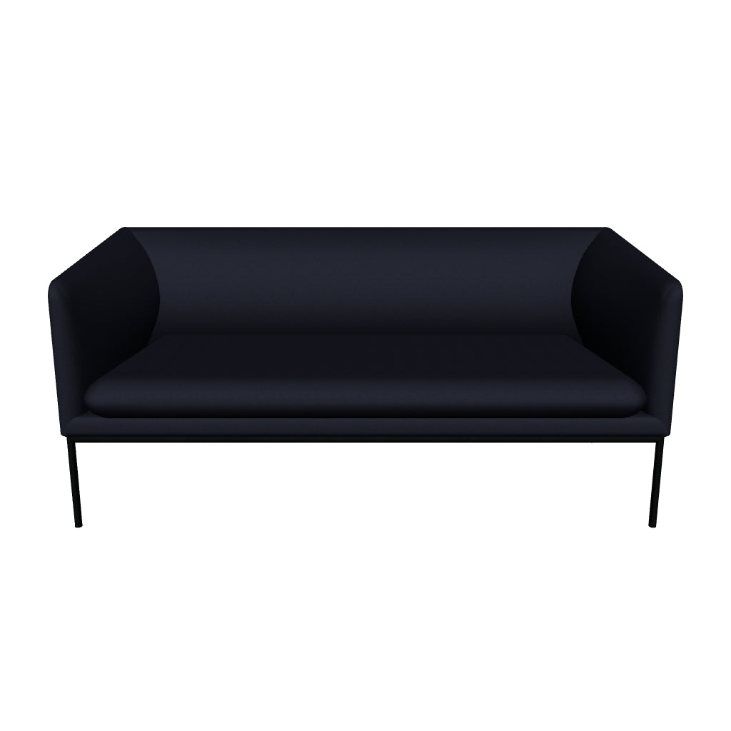 Elegantes 2er Sofa mit skulpturalem Design, organischen Formen und schwebenden Metallbeinen für zeitlose Modernität.