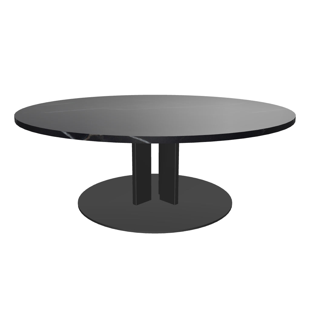 Der Scala Cafétisch Ø 110 cm von Normann Copenhagen vereint elegantes Design mit stabiler Säulenarchitektur. Ideal für Zuhause oder Café.