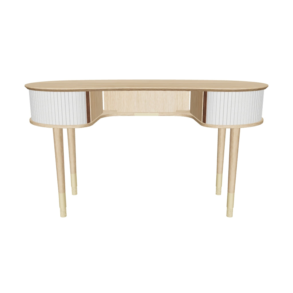 Moderner Audacious Schreibtisch von Umage in edlem Sterling, perfekt für Homeoffice und inspirierende Arbeitsumgebungen.