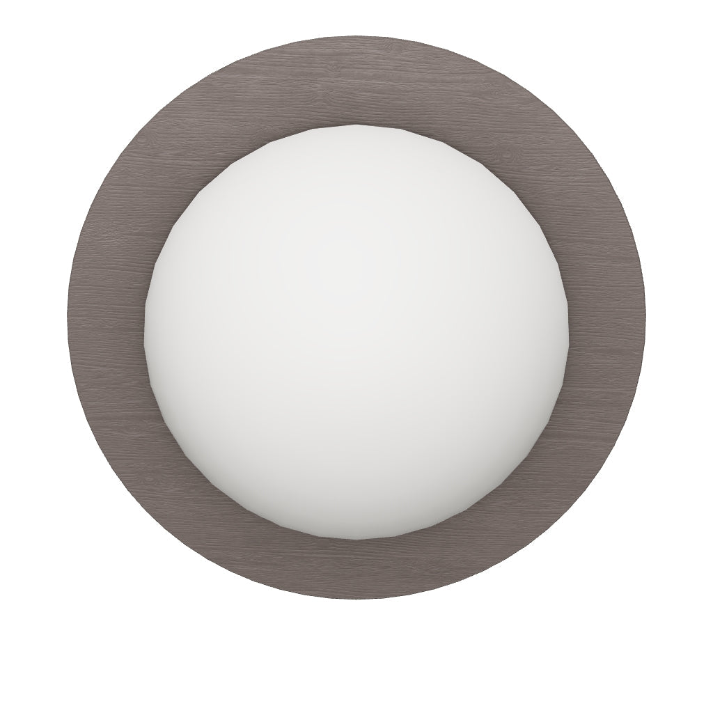 Deckenleuchte Novae aus gebürstetem Stahl in heller Holzoptik und mattiertem Glas, Ø 40 cm in Braun präsentiert im Onlineshop von KAQTU Design AG. Lampenschirm ist von Kave Home