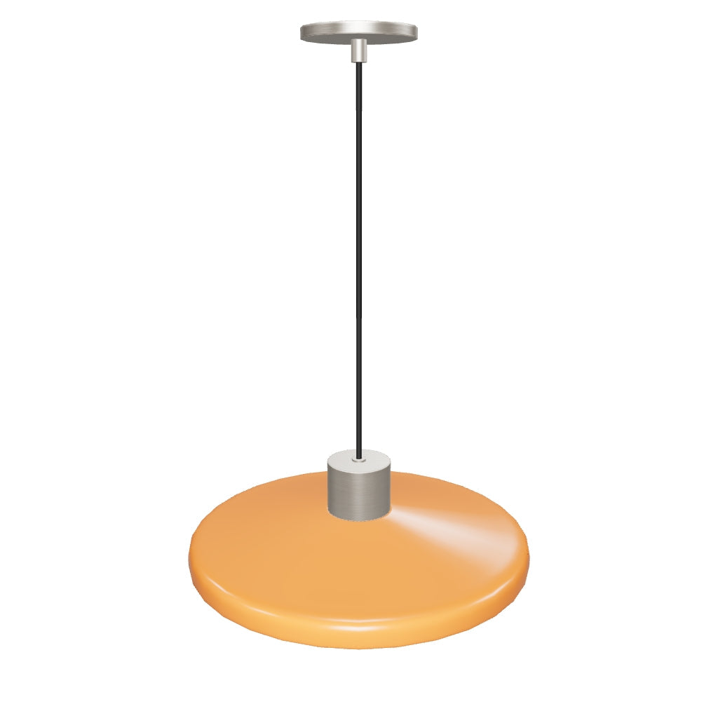Deckenleuchte Nuvira aus hellgrauem gebürstetem Metall mit orangefarbenem Schirm in Orange, Schwarz, Silber präsentiert im Onlineshop von KAQTU Design AG. Lampenschirm ist von Kave Home