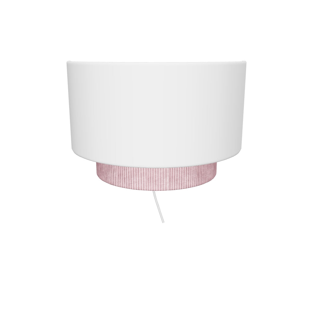 Wandleuchte Bianella aus Baumwolle und rosafarbenem Cord, Ø 40 cm in Rosa präsentiert im Onlineshop von KAQTU Design AG. Wandleuchte ist von Kave Home
