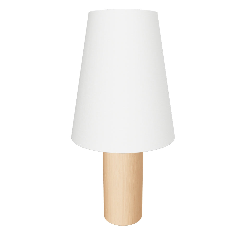 Tischlampe Marga aus massivem Gummibaumholz mit naturfarbenem Finish in Hellbraun präsentiert im Onlineshop von KAQTU Design AG. Tischleuchte ist von Kave Home