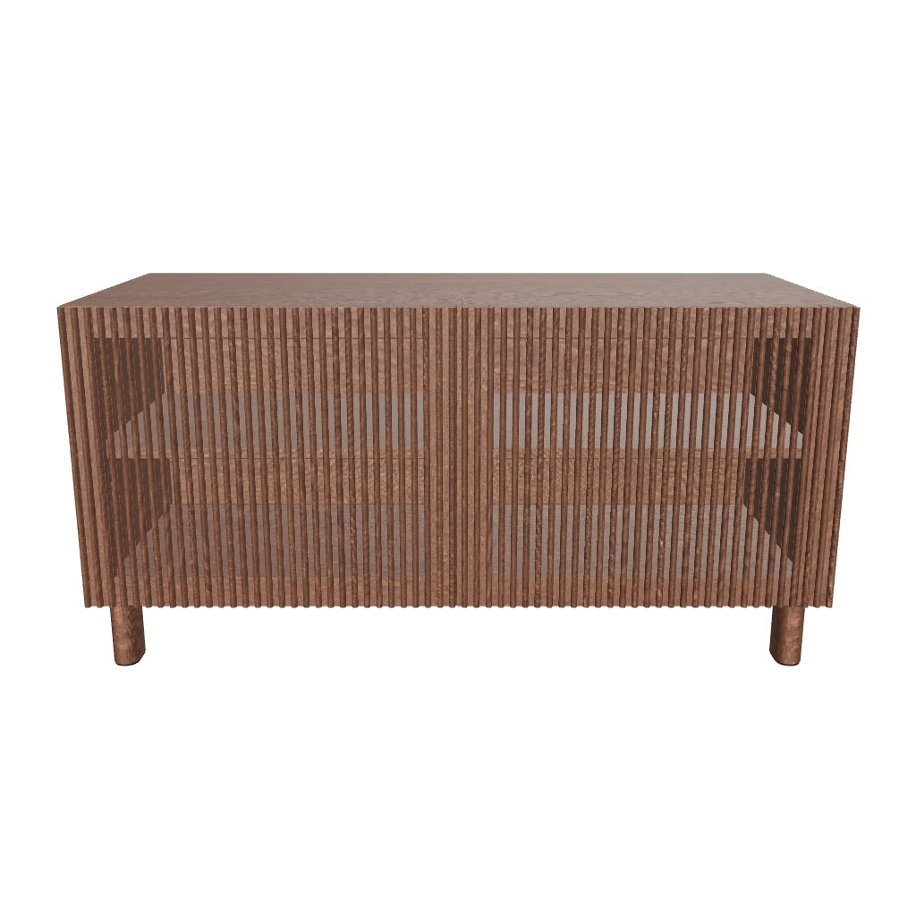 Schuhschrank Beyla mit 2 Türen aus Eschenfurnier und Massivholz aus Esche mit nussbaumfarbenem Finish 98,5 cm FSC 100% in Dunkelbraun präsentiert im Onlineshop von KAQTU Design AG. Schuhschrank ist von Kave Home