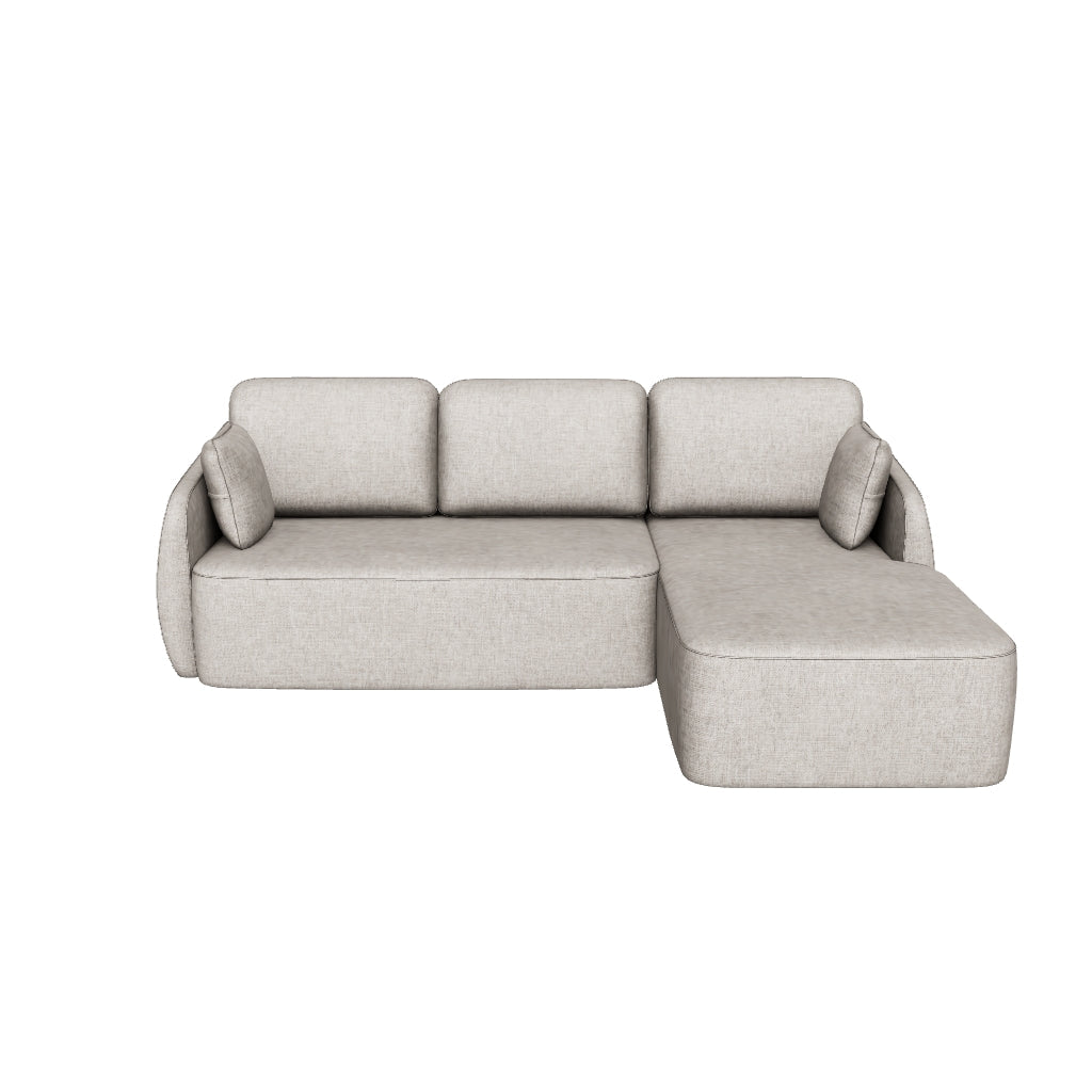 3-Sitzer-Bettsofa Laira in taupefarbener Chenille und Chaiselongue rechts, 246 cm, FSC Mix Credit in Taupe präsentiert im Onlineshop von KAQTU Design AG. Bettsofa ist von Kave Home
