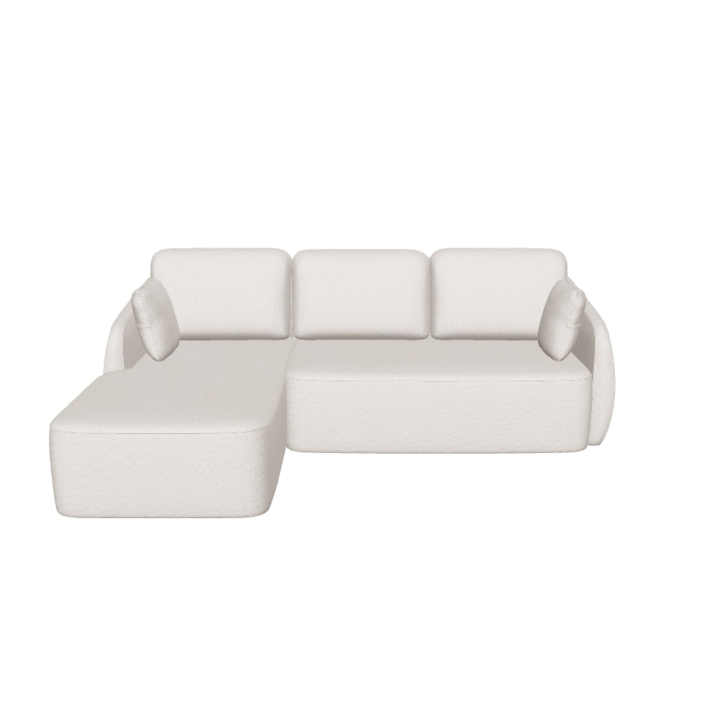 3-Sitzer-Bettsofa Laira in beiger Chenille und Chaiselongue links, 246 cm, FSC Mix Credit in Beige präsentiert im Onlineshop von KAQTU Design AG. Bettsofa ist von Kave Home