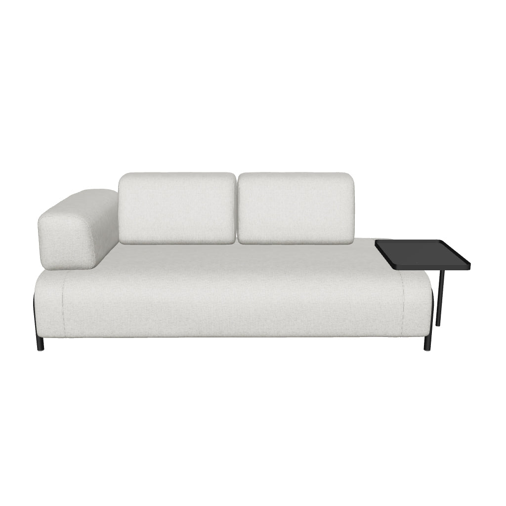 2-Sitzer-Sofa Compo in Graubeige mit grossem Tablett und schwarzem Metallgestell 200 cm FSC Mix Credit in Beige präsentiert im Onlineshop von KAQTU Design AG. 2er Sofa ist von Kave Home