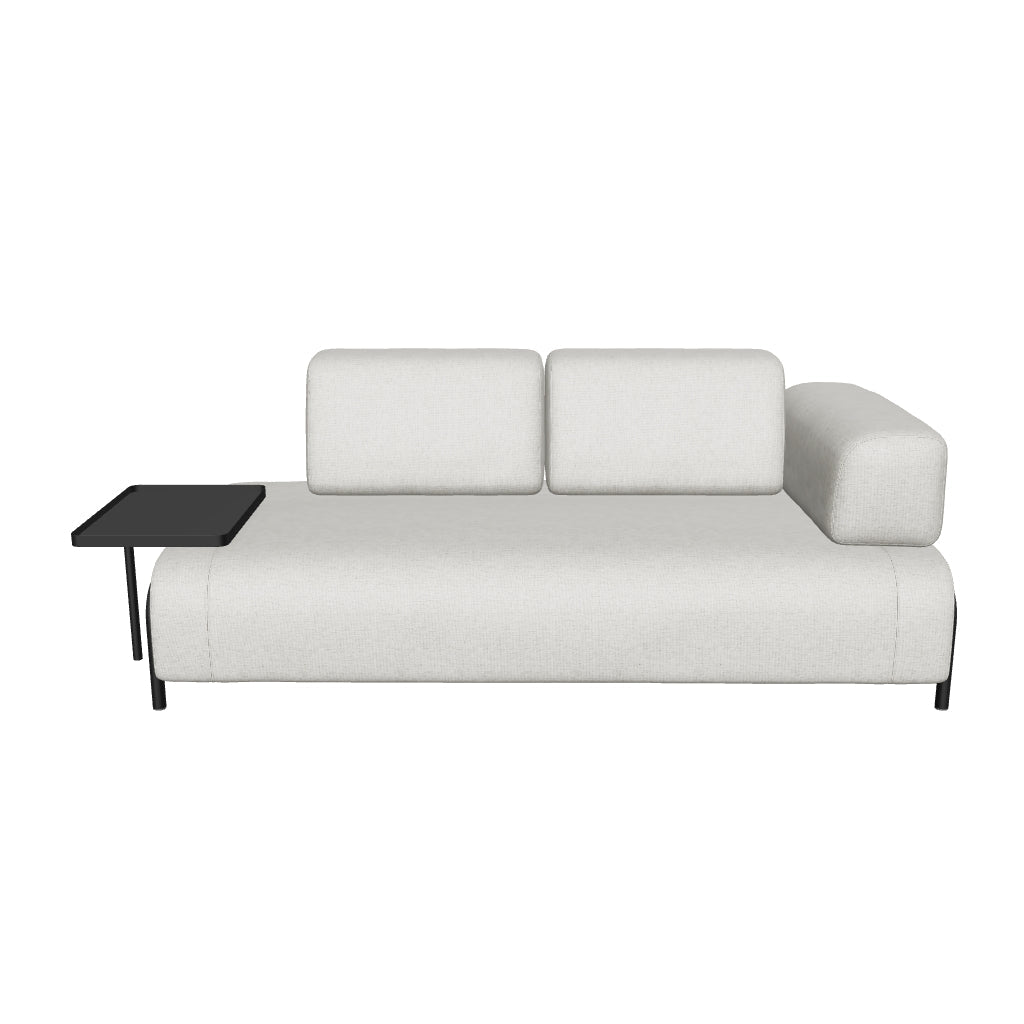 2-Sitzer-Sofa Compo in Graubeige mit kleinem Tablett und schwarzem Metallgestell 200 cm FSC Mix Credit in Beige präsentiert im Onlineshop von KAQTU Design AG. 2er Sofa ist von Kave Home