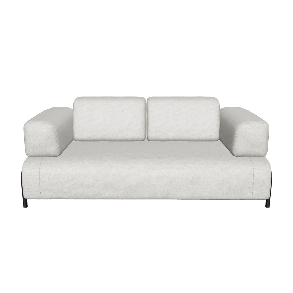 2-Sitzer-Sofa Compo in Graubeige mit schwarzem Metallgestell 200 cm FSC Mix Credit in Beige präsentiert im Onlineshop von KAQTU Design AG. 2er Sofa ist von Kave Home
