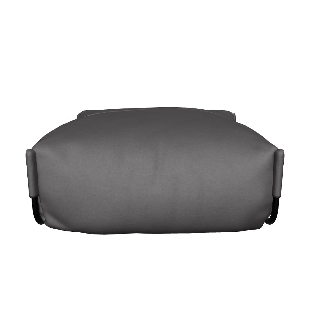 Modularer Outdoor-Pouf in Dunkelgrau mit robustem Aluminiumgestell in Schwarz, 101 x 101 cm, perfekt für moderne Außenbereiche.