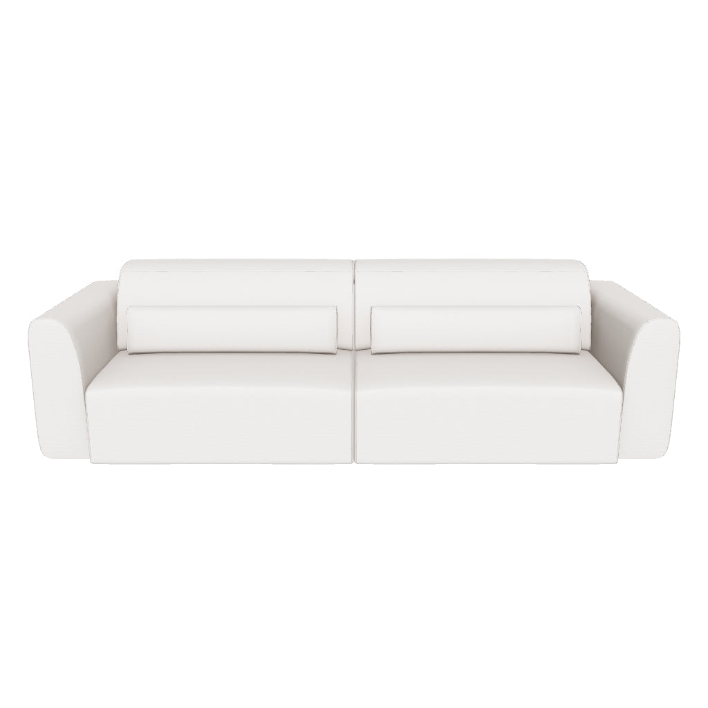 4-Sitzer-Sofa Lares mit elektrisch ausfahrbaren Sitzen und verstellbarer Kopfstütze in beiger Chenille, 290 cm in Beige präsentiert im Onlineshop von KAQTU Design AG. 4er Sofa ist von Kave Home