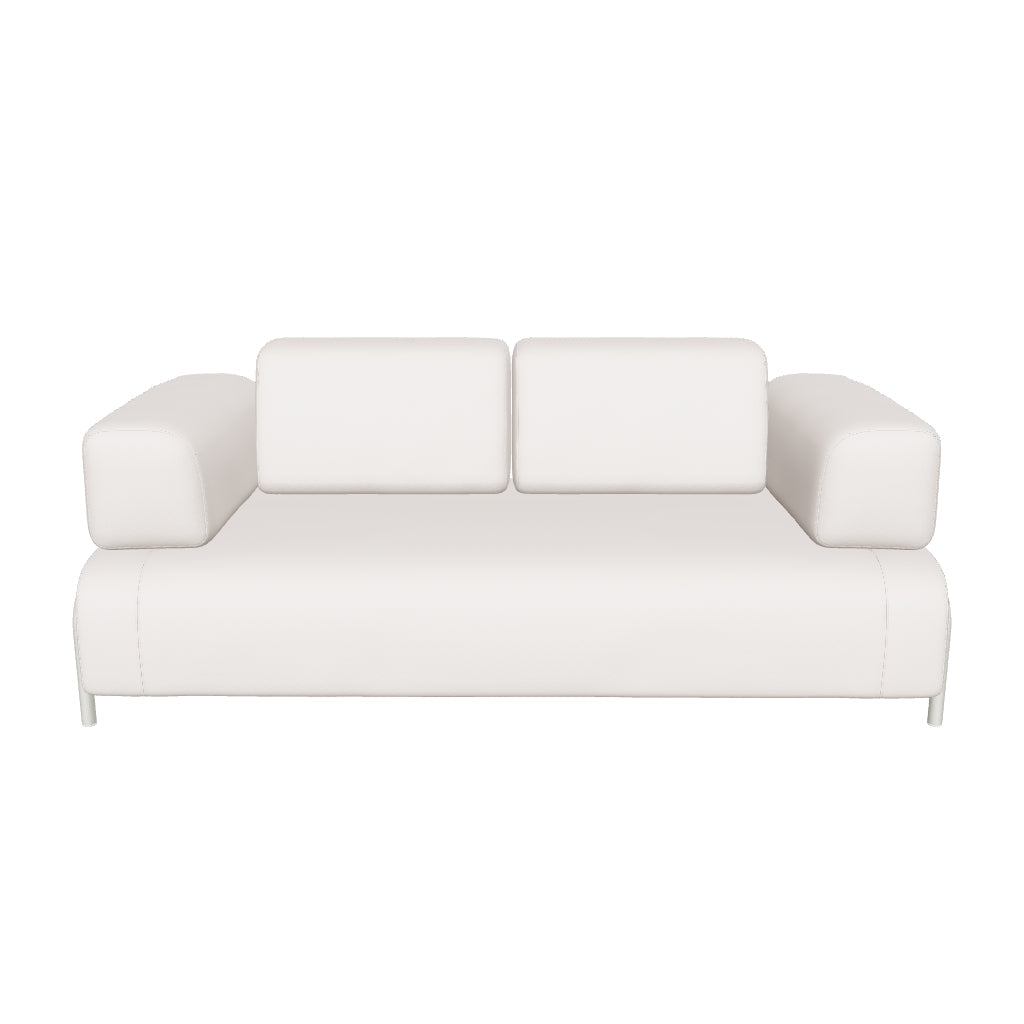 2-Sitzer-Sofa Compo aus Chenille in Ecru mit beigem Metallgestell 200 cm FSC Mix Credit in Ecru präsentiert im Onlineshop von KAQTU Design AG. 2er Sofa ist von Kave Home