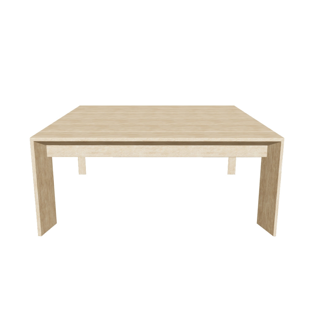 Couchtisch Ambra aus massivem Akazienholz mit natürlicher Maserung, quadratisches Design, 82,5 x 82,5 cm, nachhaltig und FSC 100% zertifiziert.
