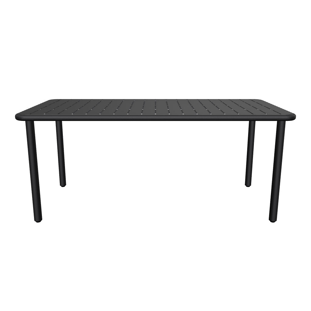 Outdoor-Tisch Brai aus robustem, dunkelgrau verzinktem Stahl, 180 x 90 cm, modernes Design, langlebig und perfekt für den Außenbereich.