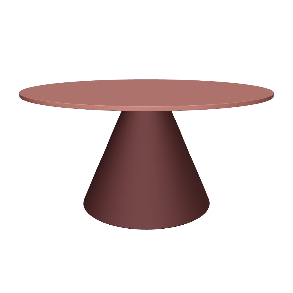 Wilshire Couchtisch aus gehärtetem Milchglas und Stahl matt terracottafarben lackiert Ø80 cm in Terrakotta präsentiert im Onlineshop von KAQTU Design AG. Couchtisch ist von Kave Home