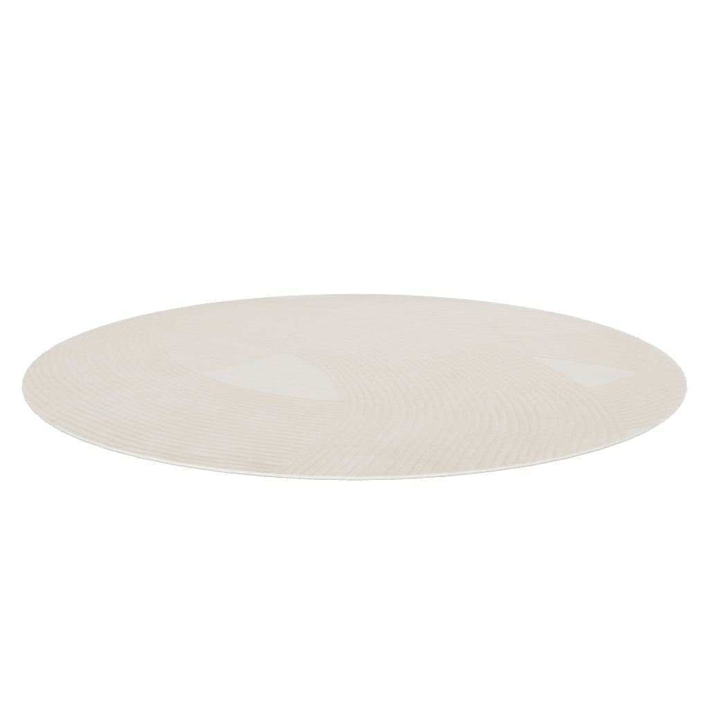 Teppich Domm aus Wolle beige Ø 200 cm in Ecru präsentiert im Onlineshop von KAQTU Design AG. Teppich ist von Kave Home
